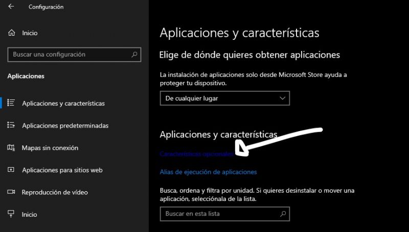 instalar Windows Media Player en Windows 10.